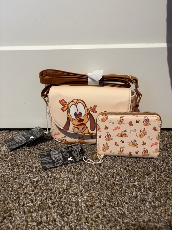 Disney Handbags - Disney Baby Pluto Loungefly Mini Crossbody & Wallet